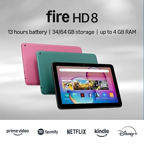 Amazon Fire HD 8 tablet (newest model), 8” HD Display, 3GB memory, 32GB, designed for portable entertainment, Black thumbnail 7