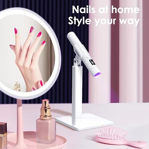 Mini UV Light for Gel Nails: Rechargeable Handheld UV Nail Lamp with Magnetic Stand, Flash Cure Light, Fast Curing, Suitable for Home Manicure and Salon thumbnail 7