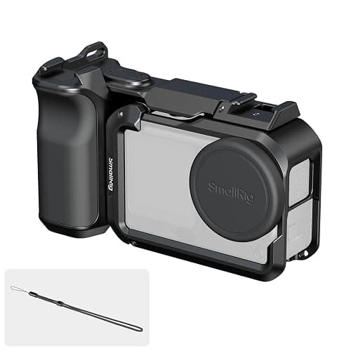 SMALLRIG Handle Grip Kit for DJI Osmo Action 6 with Metal Cage, Street Photography Grip for DJI, Action 6 Cage with Shutter Button, Cold Shoe, Wrist Strap, Lens Cover, 1/4 Threaded Hole - 6037 - Image 1