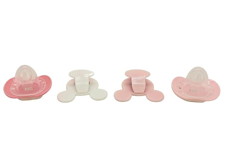 Disney Cudlie Minnie Mouse Baby Girl 4 Pack of 2 Pacifiers & 2 Clips with Sugar & Spice Print thumbnail 2