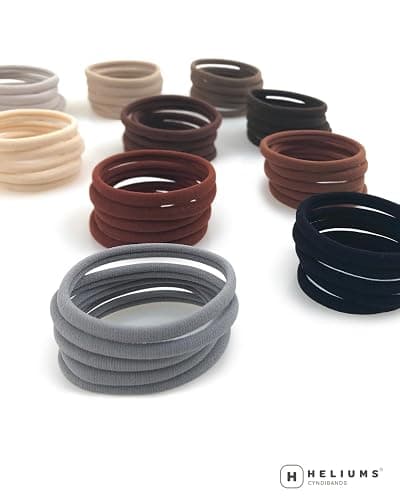 Heliums Thin Seamless Hair Ties - Dark Ginger - 6mm Nylon No Damage Ponytail Holders, 1.75 Inch, Medium Hold for Thin to Normal Hair - 18 Pack thumbnail 9