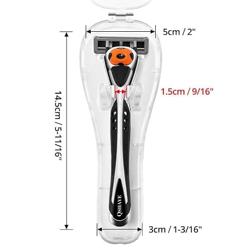 QSHAVE - Portable Travel Razor Protector Hard Case for Manual Razor System (6-1/2" X 2-1/2" X 1"), 1PC, (No Razor In) thumbnail 2