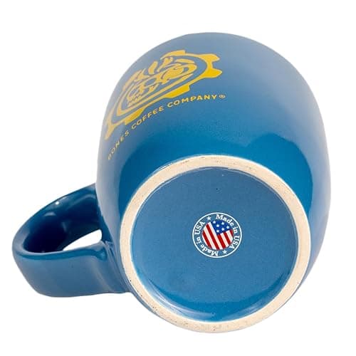 Bones Coffee Company Vault-Tec Fallout Coffee Mug Fallout Merch Handmade | Blue and Yellow | 14 oz Ceramic Mug Official Fallout Series Merchandise thumbnail 4