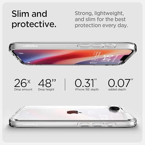 Spigen for iPhone 16e Case, Ultra Hybrid [No Magnet Ring][Anti-Yellowing] - Crystal Clear thumbnail 7