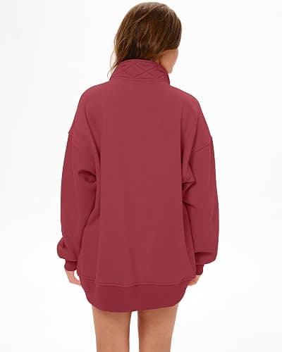 Gacaky Womens Oversized Sweatshirts Casual Button Henley Neck Long Sleeve Pullover Fleece Loose Fit Fall Tops Fashion Outfits thumbnail 3