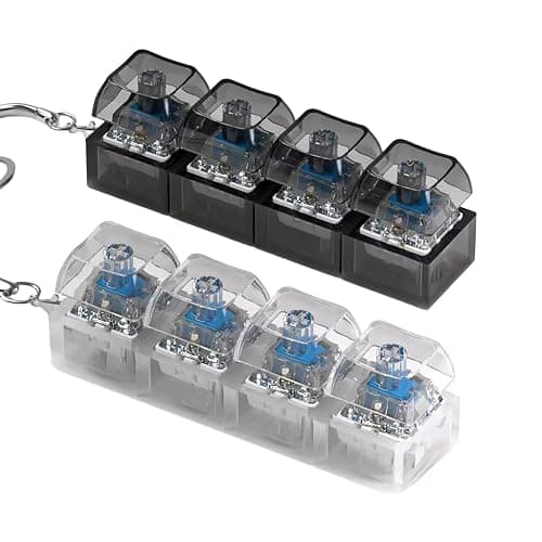 2 Pcs Keyboard Fidget Toy for Adults Fidget Clicker Decompression Fidget Keychain Stress Relief Presents for Adult to Relief Stress Pass The Time（Black and White） - Image 1