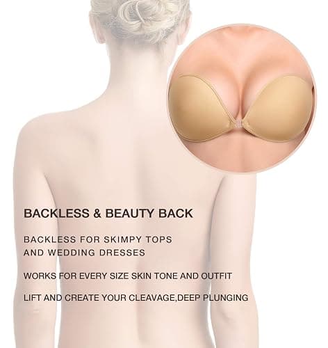 Wingslove Adhesive Bra Reusable Strapless Self Silicone Push-up Invisible Sticky Bras for Backless Dress thumbnail 4