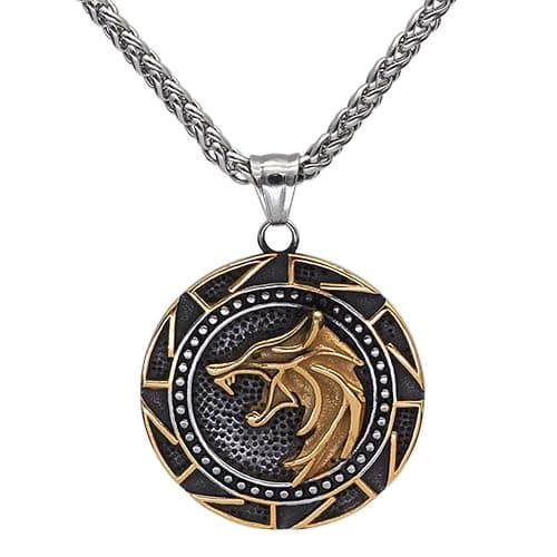GuoShuang wolf necklace for men Gift Wolf Pedant necklace stainless Steel - Image 1