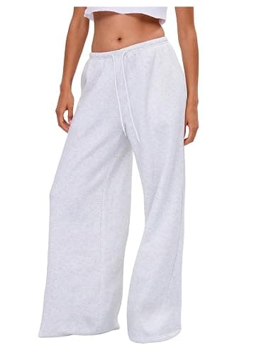 SHENHE Women's Y2k Baggy Sweatpants Low Rise Wide Leg Drawstring Open Bottom Loose Pants - Image 1