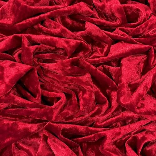 Ice Fabrics Stretch Crushed Velvet Fabric by The Yard - 60/62" Wide Soft Velvety Fabric for Sewing Apparel, Upholstery, Curtains & Decor - 250 GSM - 20% Vertical Stretch - Red - 2 Yards thumbnail 2