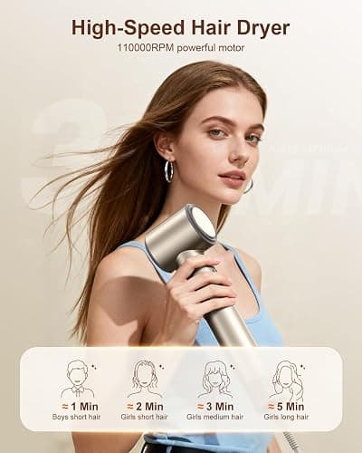 Tqcir 5-in-1 Hot Air Styler, Powerful Hair Dryer with Auto-Wrap Curlers | Anti-Frizz Blow Dryer for Fast Drying Curling Straightening Volumizing, Adjustable Heat & Speed,Storage Case thumbnail 6