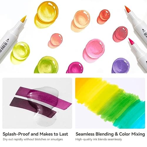 Arrtx Alcohol Markers OROS 90 Colors,Brush and Chisel Tip,Art Markers for Artists Adult Coloring Sketch Illustration, Comic thumbnail 5