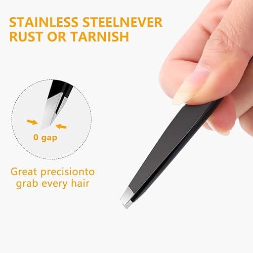 4 PCS Stainless Steel Tweezers Set – Precision Tweezers for Ingrown Hair, Facial Hair, Splinter, Blackhead and Tick Remover thumbnail 4