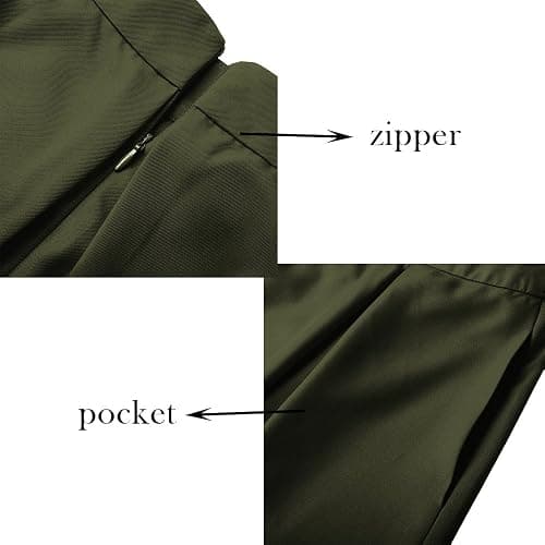 Yige Women's High Waist Flared Skirt Pleated Midi Skirt with Pocket thumbnail 2