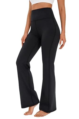 AFITNE Women's Yoga Pants Bootcut Workout Leggings Flare Casual Lounge Pants with Pockets High Waist and Tummy Control thumbnail 2