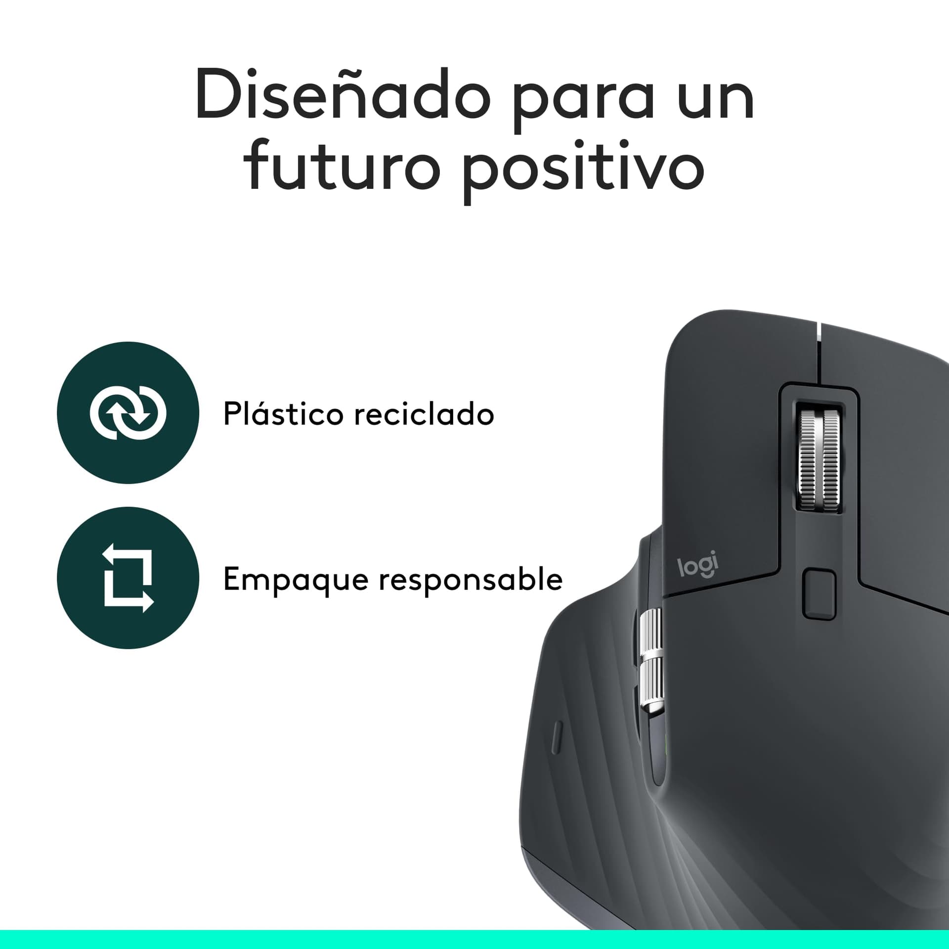 Logitech MX Master 3S Mouse Inalámbrico de Desempeño, Scrolling Ultra-rápido, 8K dpi, Seguimiento sobre Vidrio, Clics Silenciosos - Bluetooth Edition - Color Grafito Lite thumbnail 5