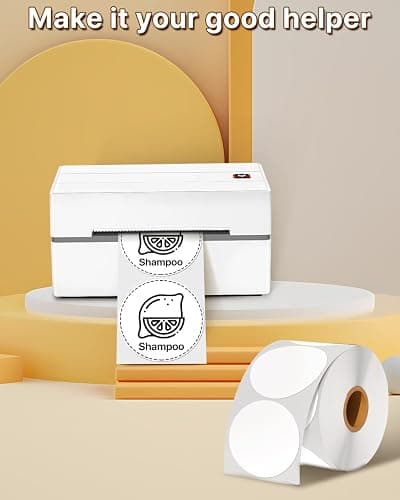 TuSamper 3 Inch (76.2mm x 76.2mm) Round Thermal Printer Label Stickers Self-Adhesive Circle Convenient Multi-Purpose Blank 3" Sticker Roll for Family Classification, Gift Sealing, White (500Pcs) thumbnail 6