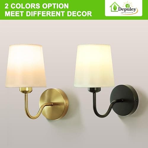 Depuley Battery Operated Wall Sconce: Set of 2 Wireless Wall Lights with Remote Control - Rechargeable 10000mAh RGB Wall Lamp with 15 Colors, Gold Finish for Bedroom Living Room Hallway Home Decor thumbnail 8