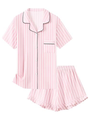 Schbbbta Girls Pajamas Set 2 Piece Button Down Pjs Soft Ruffle Sleepwear Loungewear - Image 1