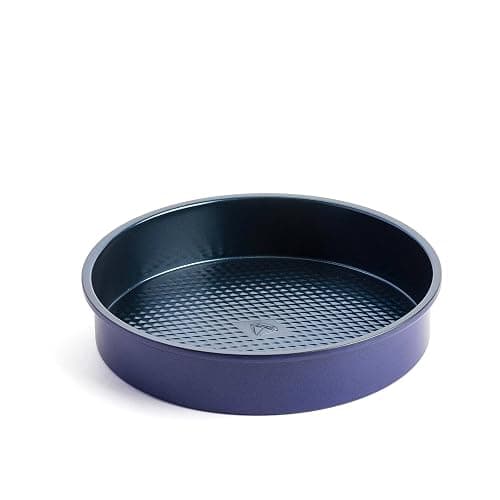 Blue Diamond Bakeware Diamond Infused Ceramic Nonstick, 9" Round Cake Baking Pan, Dishwasher and Freezer Safe, PFAS-Free, Blue - Image 1
