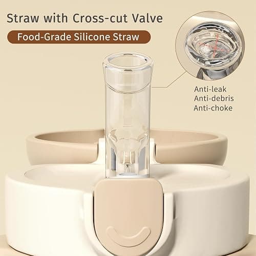 Evorie Tritan Spill Proof Straw Sippy Cups for Toddlers 1–3 Years, 10 Oz | BPA & BPS-Free, Toddler Water Bottle, Easy Grip Handles, Dishwasher Safe, Durable Tritan, Easy to Clean, Giraffe thumbnail 4