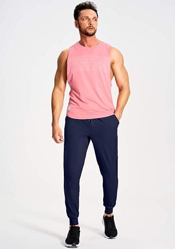 YOVVI Men's Athletic Joggers with Zipper Pockets Stretch Track Pants Workout Running Gym Golf Sweatpants for Men thumbnail 2