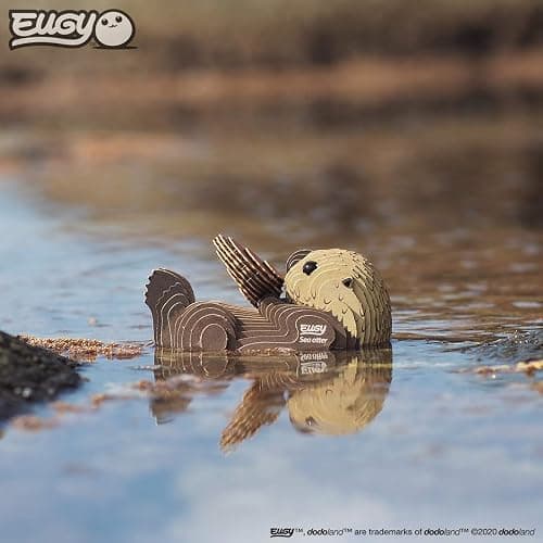 Eugy Sea Otter 3D Puzzle - 36 Piece Eco-Friendly Educational Toy Puzzle for Boys, Girls & Kids Ages 6+ thumbnail 2