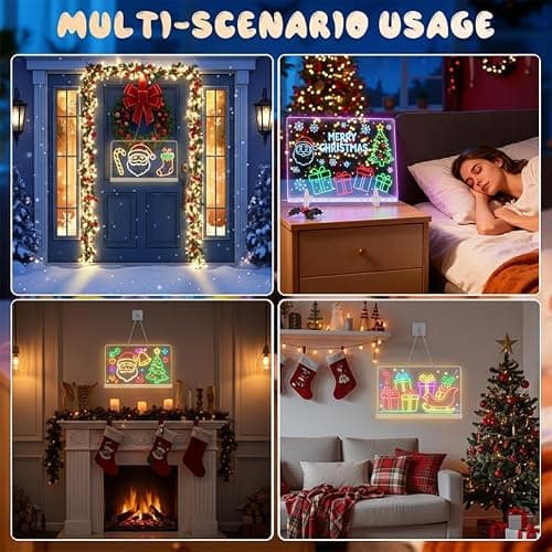 Lumiboard Led Drawing Board, 13.7"X10" 4 Modes &7 Colors Acrylic Dry Erase Boards with Light, Comes with Adapter, Hanging Chain, Stand, 7 Markers & Spray Bottle thumbnail 6