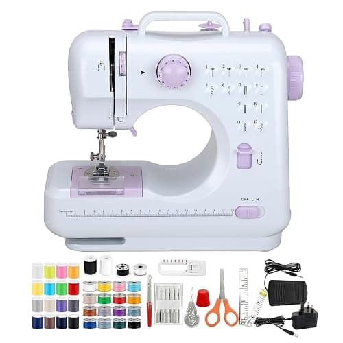 Beginner Sewing Machine,mini Sewing Machine Portable Electric Sewing Machine,12 Stitches Sewing with LED Light, Accessory Kit, Ideal for Clothing,Pillowcases,Sheet. - Image 1