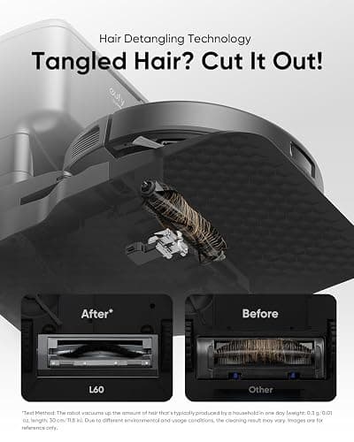 eufy L60 Robot Vacuum with Self Empty Station, Hair Detangling Technology, Up to 60 Days Hands Free Cleaning, 5,000 Pa Suction, Remove Hair, Dust thumbnail 3