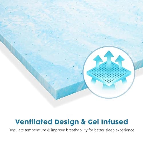 BedsPick Memory Foam Mattress Topper Twin XL 3 Inch Gel Infused Soft Single XL Foam Mattress Pad College Dorm Extra Long XL Twin Bed Topper thumbnail 4