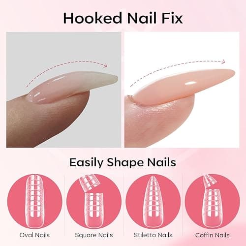 Modelones Poly Gel Nail Kit 3 Colors Clear White Apricot with Slip Solution Dual Nail Forms Top Base Coat Extension Builder Gel Enhancement Professional Starter Kit DIY Nail Art Salon Use thumbnail 8