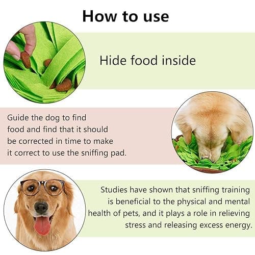 AWOOF Pet Snuffle Mat for Dogs, Interactive Feed Game for Boredom, Encourages Natural Foraging Skills for Cats Dogs Bowl Travel Use, Dog Treat Dispenser Indoor Outdoor Stress Relief thumbnail 2