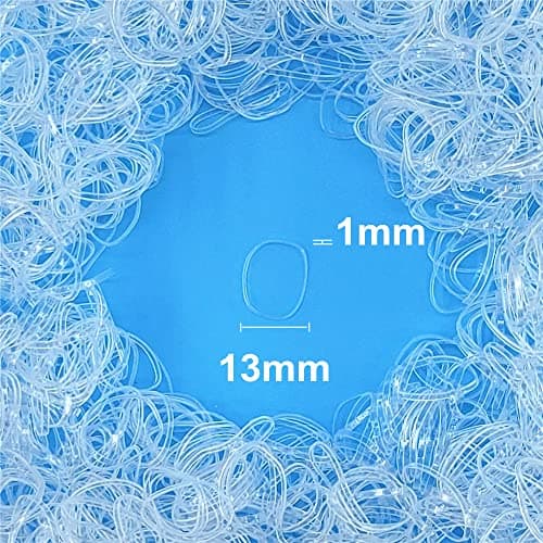 Tesvyns 1500pcs Mini Hair Rubber Bands, Non-slip Rubber Hair Bands for Girls, Elastic Hair Ties(0.5 inch) Clear thumbnail 2