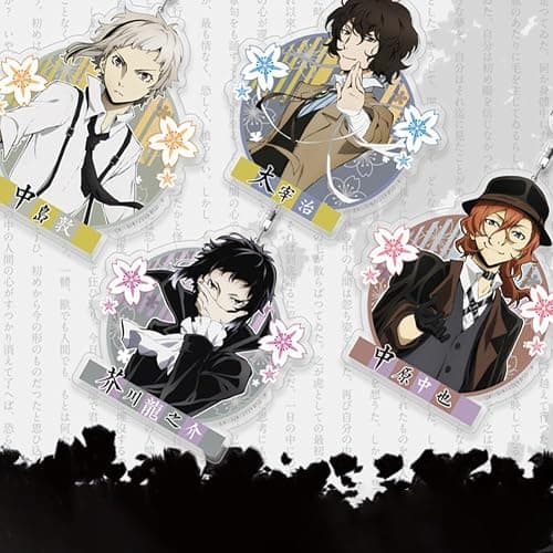 HBGIAY Dazai Osamu Keychain Acrylic Anime Nakahara Chuuya Figure Keychain Cute Cartoon Keychains Pack for Bag Birthday Gifts thumbnail 2