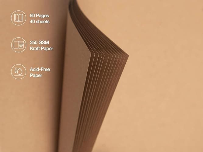 potricher 10 x 10 Inch DIY Scrapbook Photo Album 80 Pages, Yellow | Thick Kraft Paper Scrap Book Photo Albums, Memory Book for Wedding, Anniversary, Baby, Family, Travel, DIY Projects thumbnail 5