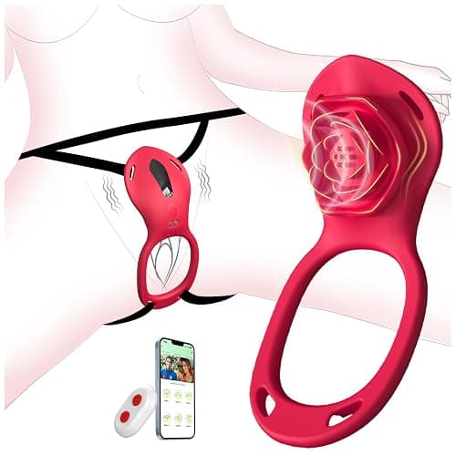 Couples Rose App Remote Control Wearable Vibrator, Couple Women Adult Sex Toys Games for Men, Hands Free Panty Clitoris Vibrator Vibrating Cock Ring, ZOOPLOU BDSM Female Sex Toy - Image 1