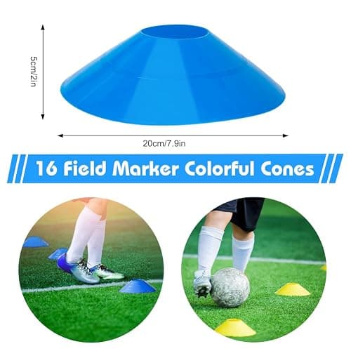 YGORTECH Soccer Speed Agility Training Set - 20FT Agility Ladder 12/16 Sports Cones and Soccer Kick Trainer Football Training Equipment Footwork Drills for Youth and Adults thumbnail 3
