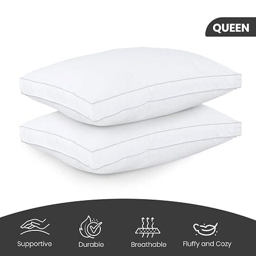 Utopia Bedding Bed Pillows for Sleeping Queen Size (White), Set of 2, Cooling Hotel Quality, Gusseted Pillow for Back, Stomach or Side Sleepers thumbnail 3