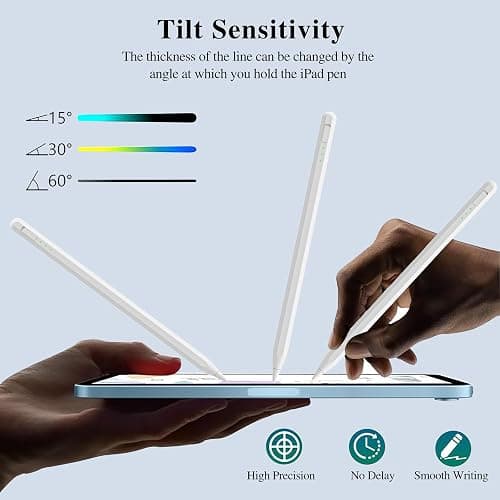 Stylus Pen for iPad11&10thGen,14Mins Faster Charge, with Pencil Holder,Palm Rejection, Tilt Sensitivity, for iPad Air11&13-inch(M3/M2), iPad Pro 11&13-inch (M4),iPad 6-11th,iPad Pro 11/12.9 inch thumbnail 7