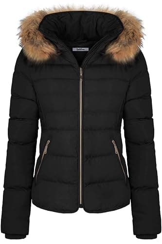 BodiLove Women's Fur Hooded Thickened Jacket with Fleece Lining thumbnail 3