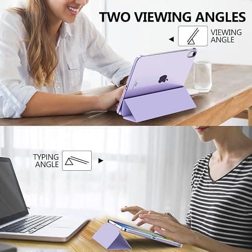 MoKo for iPad (A16) 11th Generation Case 11 Inch 2025, iPad 10th Generation Case 10.9 Inch 2022, Slim Stand Hard PC Translucent Back Shell Smart Cover, Support Touch ID, Auto Wake/Sleep,Lilac Purple thumbnail 5