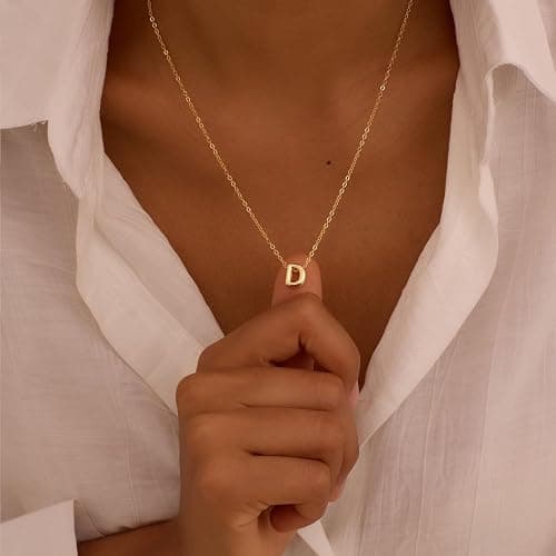 CUEZIY Initial Necklaces for Women Bubble Gold Silver Letter Necklace Dainty Personalized Charm Pendant Name Necklace Cute Non Tarnish Fashion Accessories Teen Gift Trendy Stuff Jewelry Gifts thumbnail 3