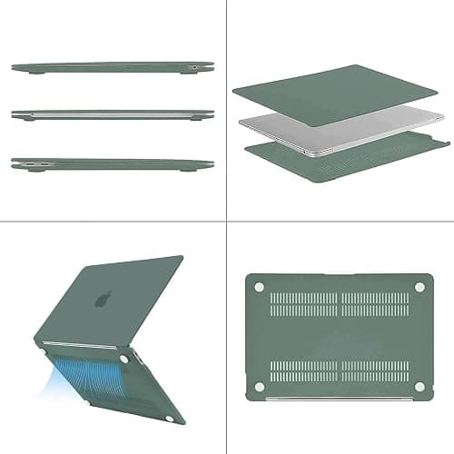 MOSISO Compatible with MacBook Air 13 inch Case M1 Chip 2021-2018 Release A2337 A2179 A1932, Plastic Hard Shell&Keyboard Cover&Screen Film&Storage Bag for MacBook Air 13.3 inch Case, Midnight Green thumbnail 5
