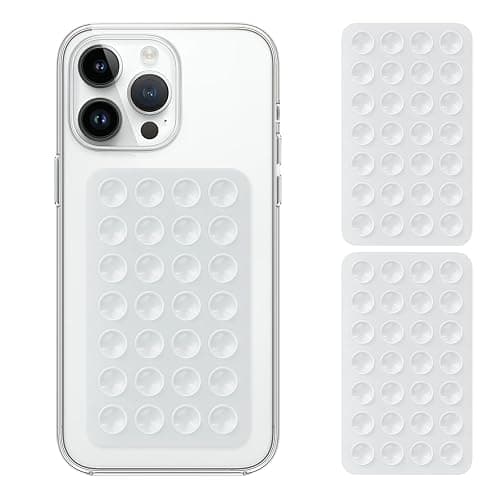 iyanzi 2 Pack Silicone Double-Sided Suction Phone Case Detachable Mount for iPhone and Android Cellphones, Strong Adhesion Holder Hands Free for Selfies and Videos - Transparent - Image 1