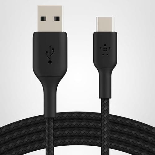 Belkin USB C to USB A Cable, 3.3ft, 15W - Type C Charger, iPhone Charger Cord, Braided, Flexible for iPhone 17 & 16, Galaxy S25, Pixel 10, iPad Pro, AirPods Pro, Switch 2 & More, CarPlay - Black thumbnail 9