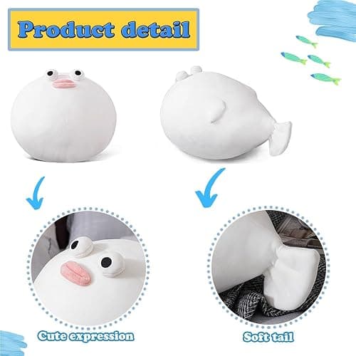 Goylmc Puffer Fish Plush Pillow - 15.7 inch Puffer Fish Stuffed Animal Plush - Birthday for Girls Boys Adults thumbnail 3