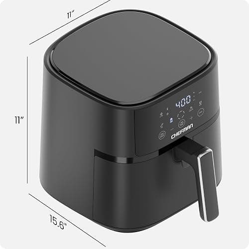 Chefman Air Fryer – 6 QT Compact Airfryer for Quick & Easy Meals in Minutes, Features Hi-Fry Technology for Extra Crisp, Touchscreen Controls with 4 Presets, Nonstick & Dishwasher Safe Basket - Black thumbnail 2
