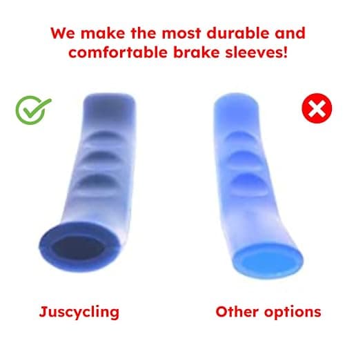 Juscycling Anti-Slip Shock-Absorbing and Comfortable Brake Handle Silicone Sleeve Universal Brake Lever Protection Cover for Road Bike and MTB，2 Pairs (Green) thumbnail 3