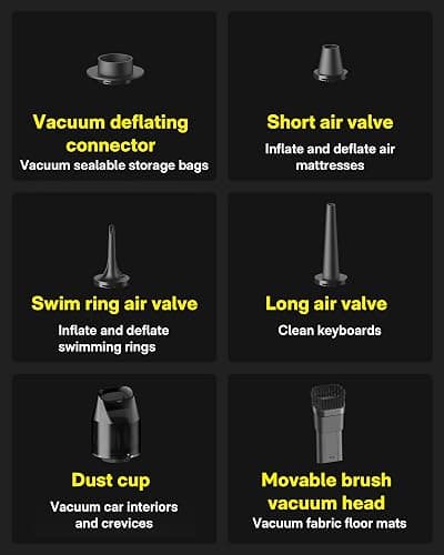 HOTO Handheld Vacuum Cleaner Cordless, Desk Vacuum Cleaner Compressed Electric Air Duster 15000Pa Suction, 4-in-1 Portable Vortex Vacuum Dust Buster Air Blower for Computer, Keyboard, Coffee Grounds thumbnail 9